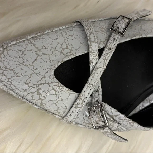Zara 7.5 Women's Textured White Slingback Heels, brand new. - Picture 3 of 6